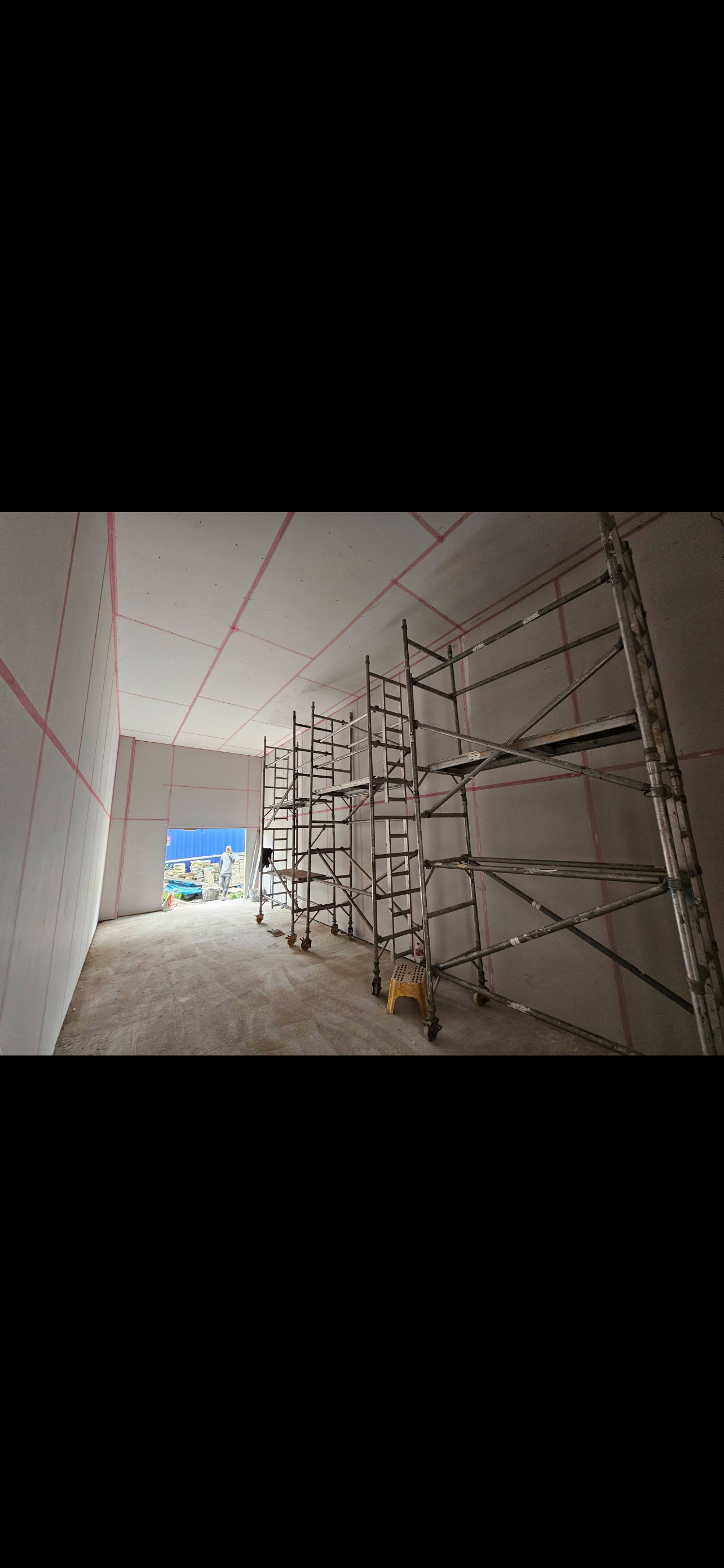Plastered interior ready for electrical fitting